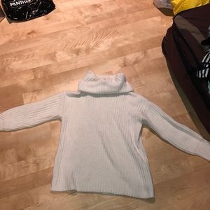 Oversized White Turtle Neck Sweater!